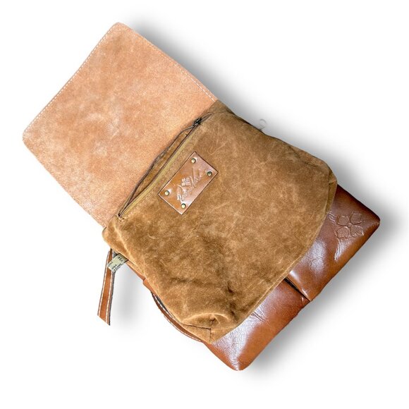 Patricia Nash Genuine Leather Signature Map Granada Riot Rust Cross Body Handbag - Picture 13 of 15